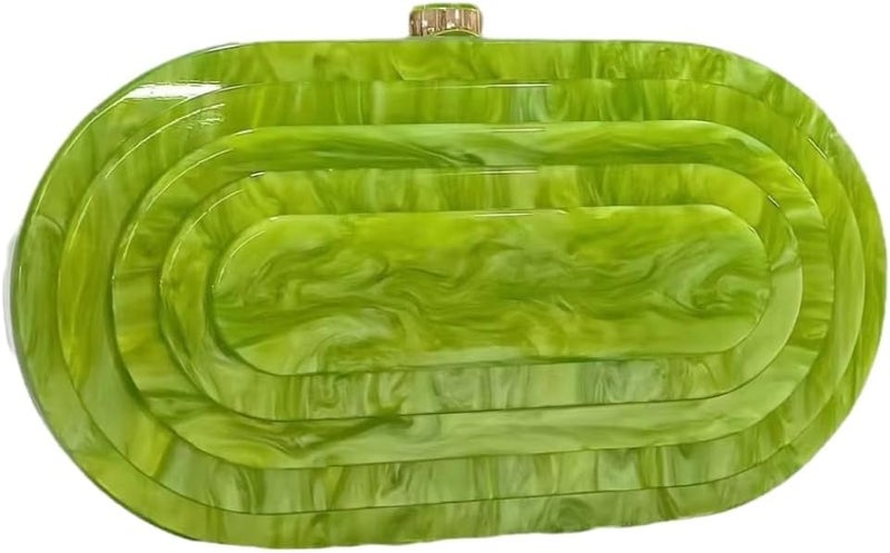 GSYPS Acrylic Evening Clutch Bag for Women Shell Shape Shoulder Crossbody Bag Glitter Marble Purse Handbag - Image 1